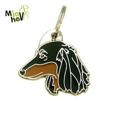 Dog name ID Tag,  Longhaired Dachshund, Personalised, Engraved, Handmade, Charm picture