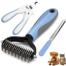 VEEHOO Profi Pet Grooming Tool Dog Cat Undercoat Rake Comb Brush Nail Clipper picture