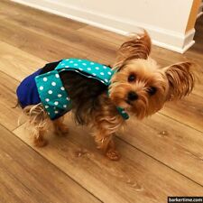 Dog Diaper Overall - Made in USA - Turquoise Blue Polka Dot on Blue Escape-Pr... picture