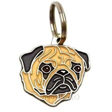 Dog name ID Tag,  Pug, Personalized, Engraved, Handmade, Charm picture