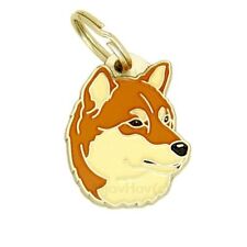 Dog name ID Tag,  Shiba Inu, Personalised, Engraved, Handmade, Charm picture