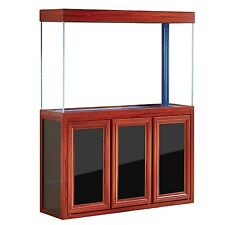Aquarium 170 Gallon Tempered Glass with LED Light Complete Fish Tank Red Wood picture