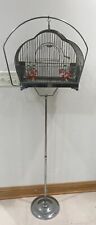 Hendryx Bird Cage Vintage Art Deco MCM Original Glass With Stand Beautiful Rare picture