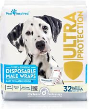 Paw Inspired Disposable Dog Wraps | Male Dog Diapers Ultra Protection | Belly Ba picture