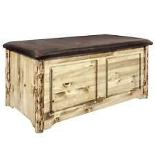 Glacier Country Collection Small Blanket Chest, Saddle Upholstery picture