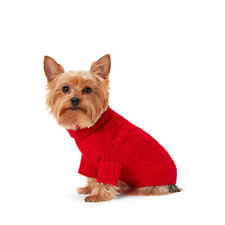 Genuine Polo Ralph Lauren cable cashmere dog sweater -Red picture