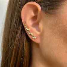 Wing  ear climbers with gold beads - 14k Gold picture