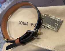 Louis Vuitton Baxter XS monogram leather pet collar w/engravable gold tag M58073 picture