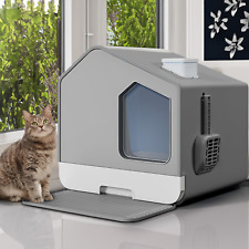 Spacious Covered Cat Litter Box: Odor-Free, Stain-Resistant, Anti-Splash Design picture