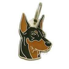 Dog name ID Tag,  Doberman-cropped ears, Personalized, Engraved, Handmade, Charm picture