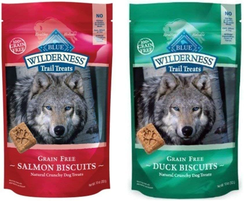 Wilderness Blue Buffalo Trail Treats Grain-Free Dog Biscuits 2 Flavor... 