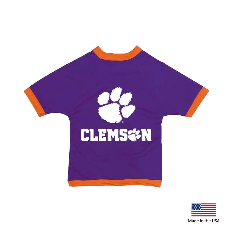 Clemson Tigers NCAA ASD Premium Pet Jersey, Purple USA Made Sizes XS-4XL