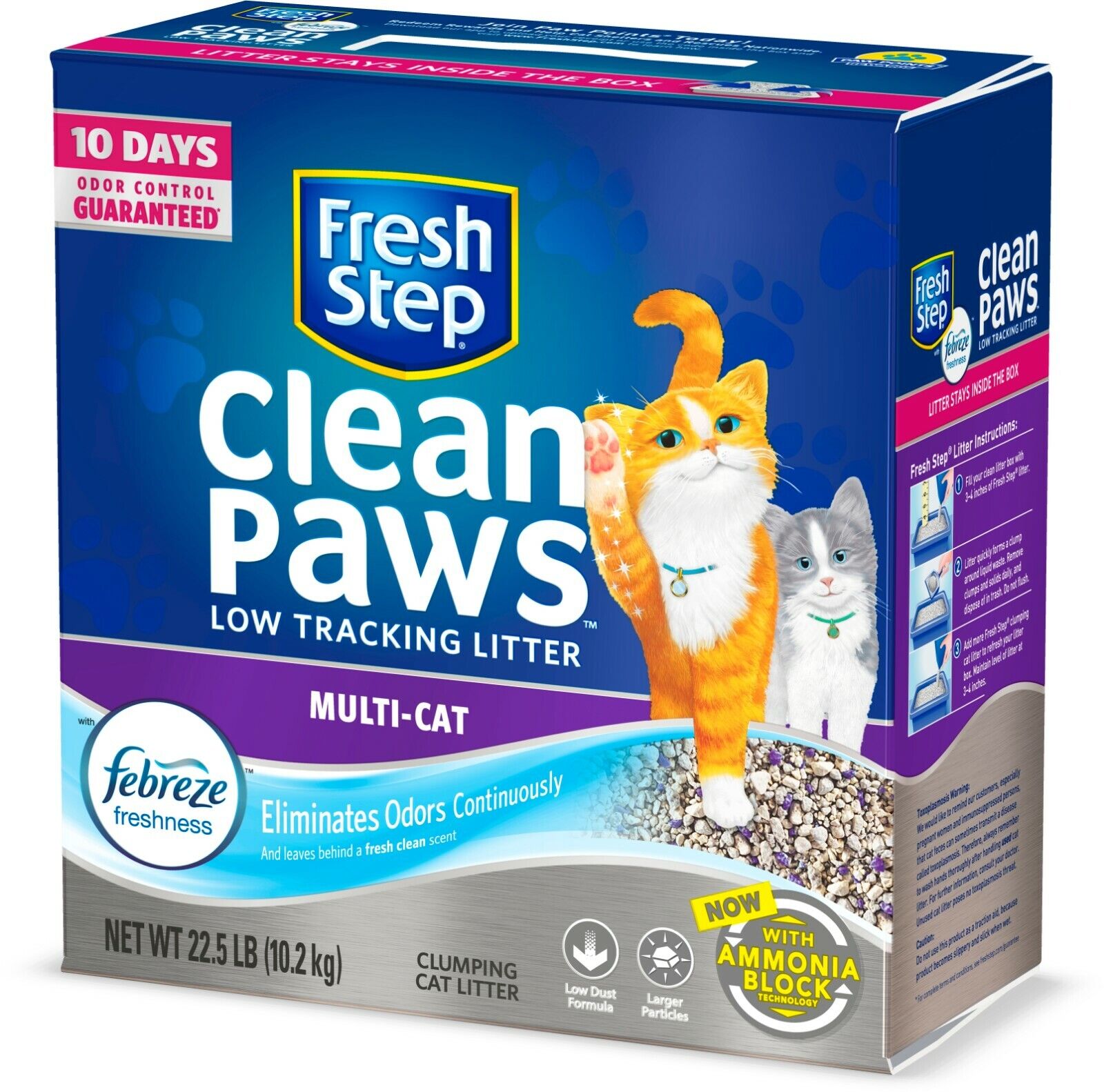 Fresh Step Multi-Cat Scented Clumping Cat Litter with Power of Febreze , 22.5 lb