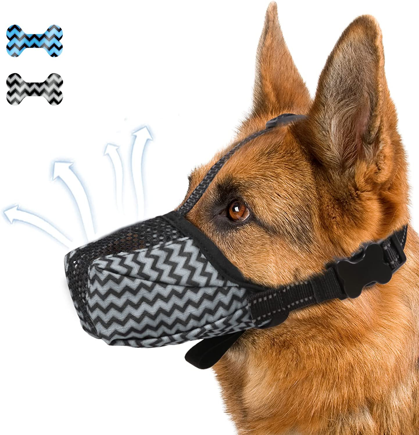 Dog Muzzle, Air Mesh Breathable Muzzle for Medium Large Sized Dogs to anti & Pre