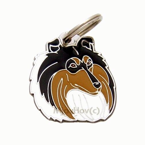 Dog name ID Tag,  Rough Collie, Personalized, Engraved, Handmade, Charm