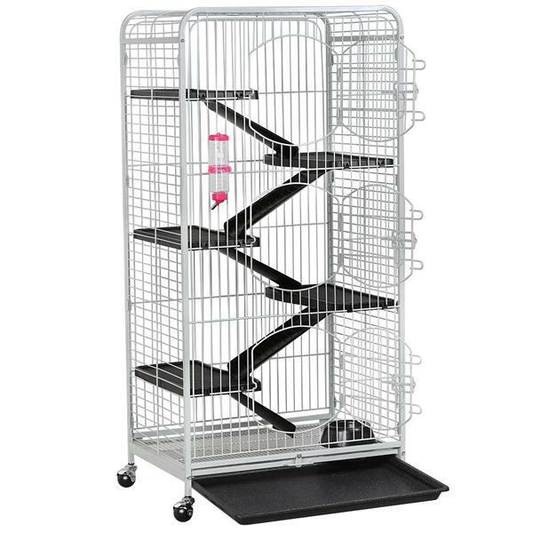 Easy Fashion 52 Inches 6 Level Large Metal Cat Cage With 3 Front Doors White New
