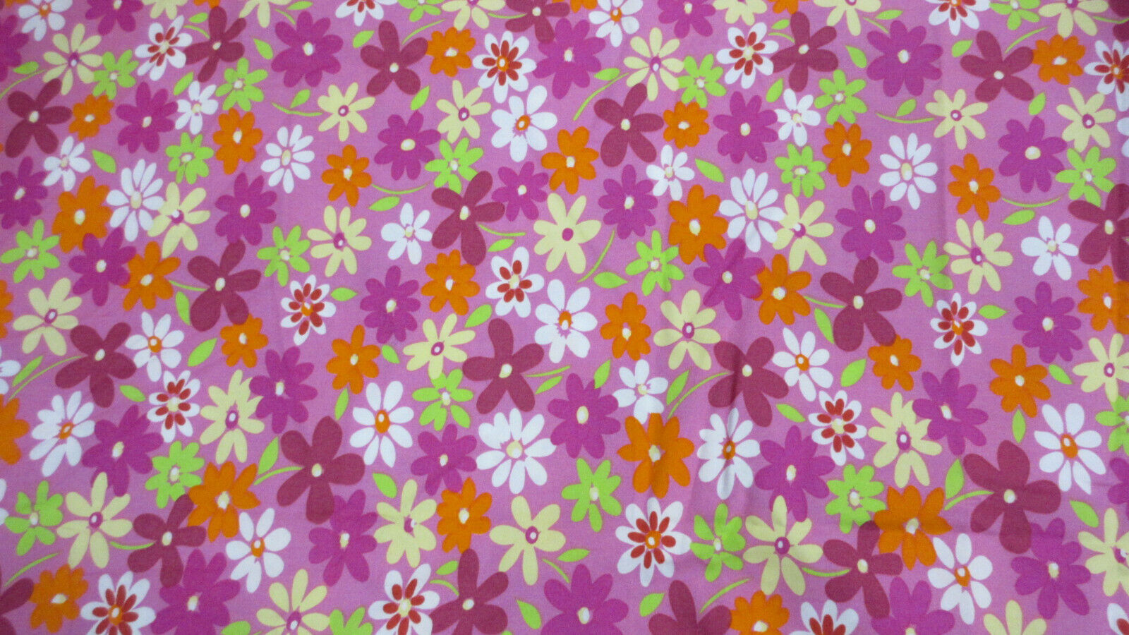 Pink Multi-Color Flowers Fabric (100% Cotton) Size: 29.5\