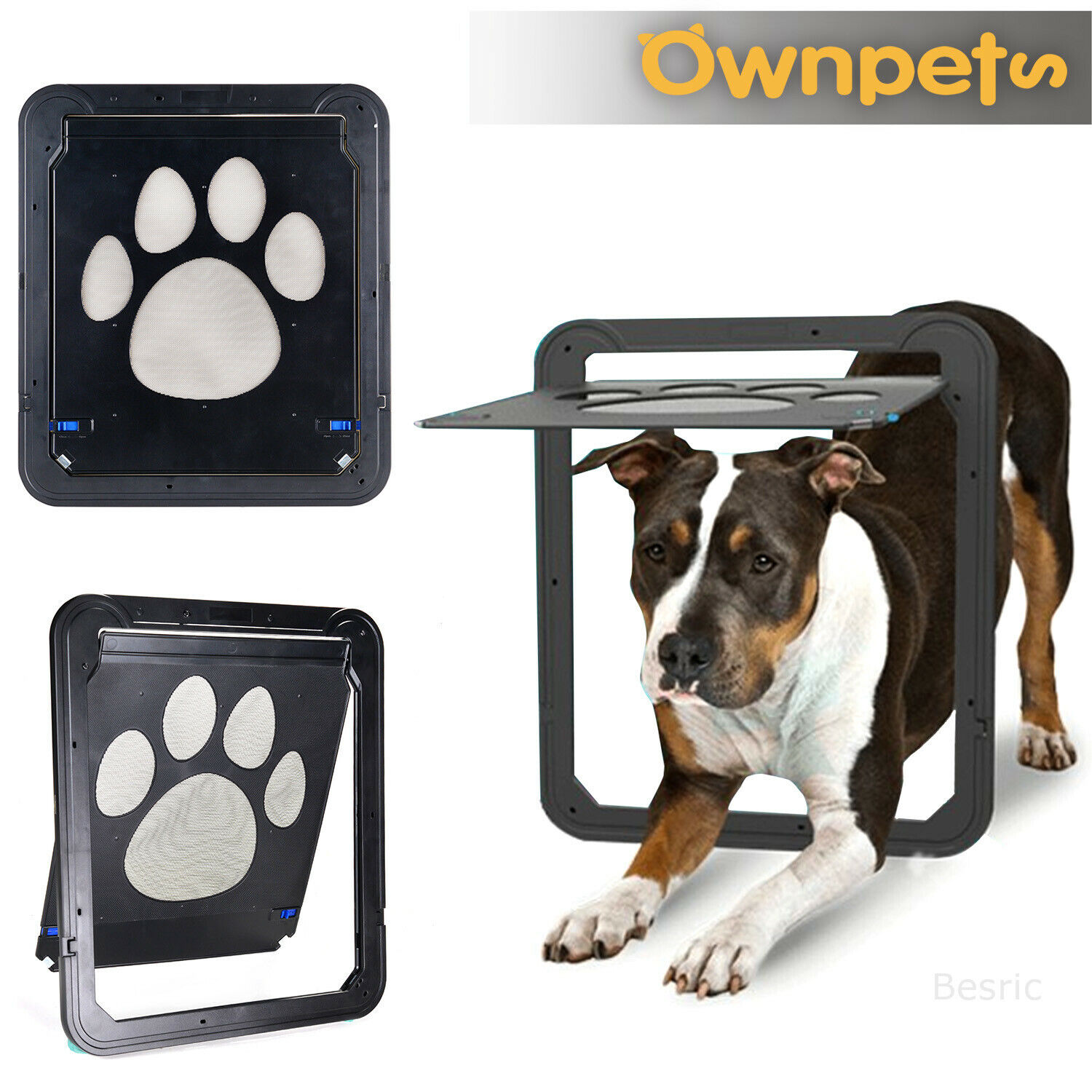 Dog Cat Magnetic Flap Screen Door Pet Puppy Magnetic Lockable Entry Gate Frame