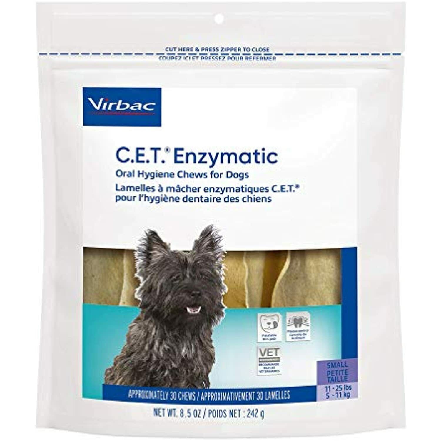 Virbac CET Enzymatic Oral Hygiene Chews for Dogs (Small)