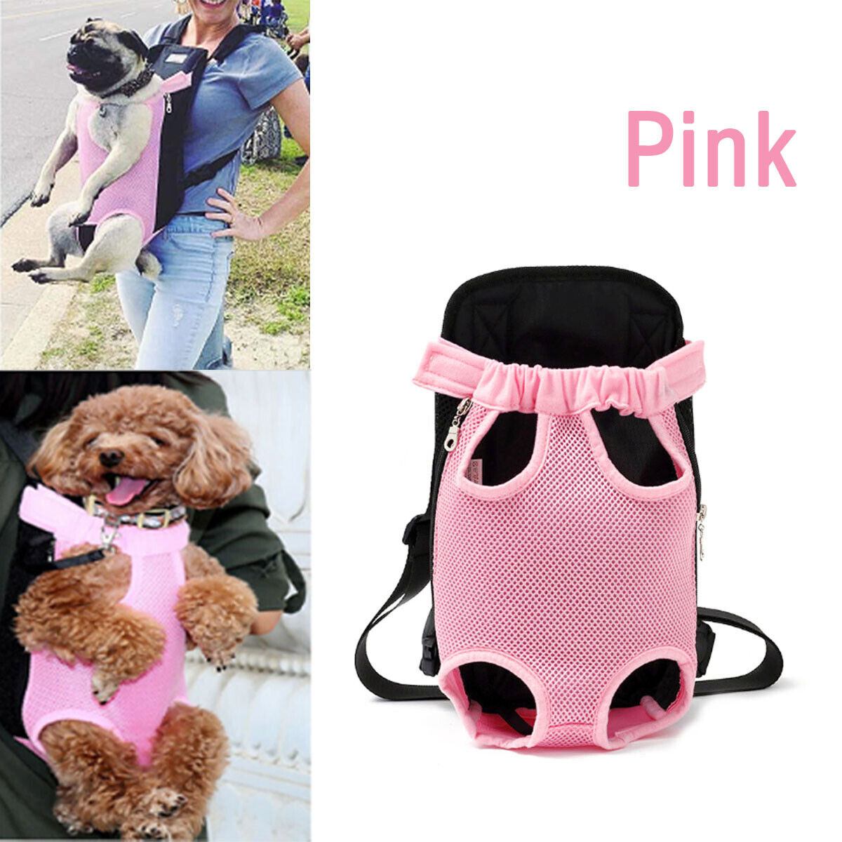 Pet Puppy Dog Mesh Sling Carry Pack Backpack Carrier Travel Tote Shoulder Bag