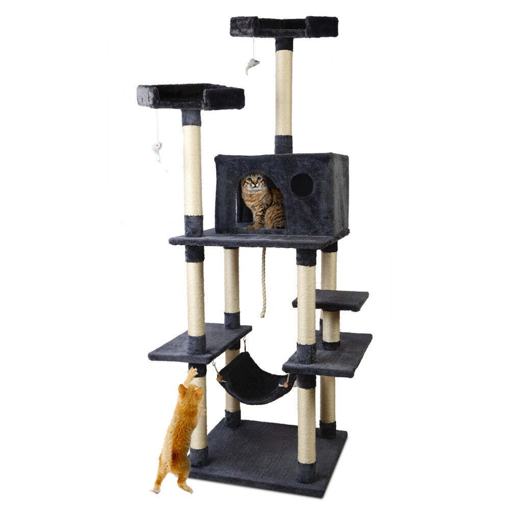 NNEDSZ Cat Tree 184cm Trees Scratching Post Scratcher Tower Condo House Furnitur