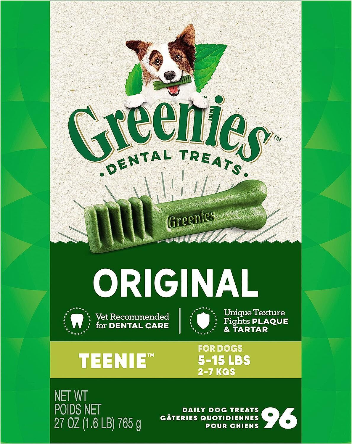 Greenies Original Dental Chew Teenie Size 96 Count - 9 Pack