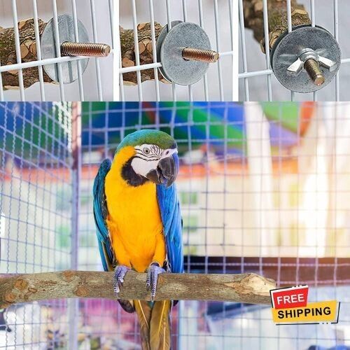 5PCS Bird Perch for Cage Bird Stand Toy Set Natural Wooden Parrot Stand...