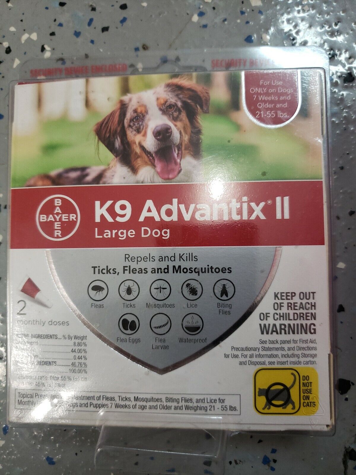Bayer K9 Advantix II for Large Dogs 21-55 lbs. 2 Doses New