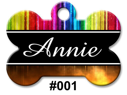 Personalized Pet Name ID Tags for Dog, Custom Double Sided Cool BONE Shape LOOK