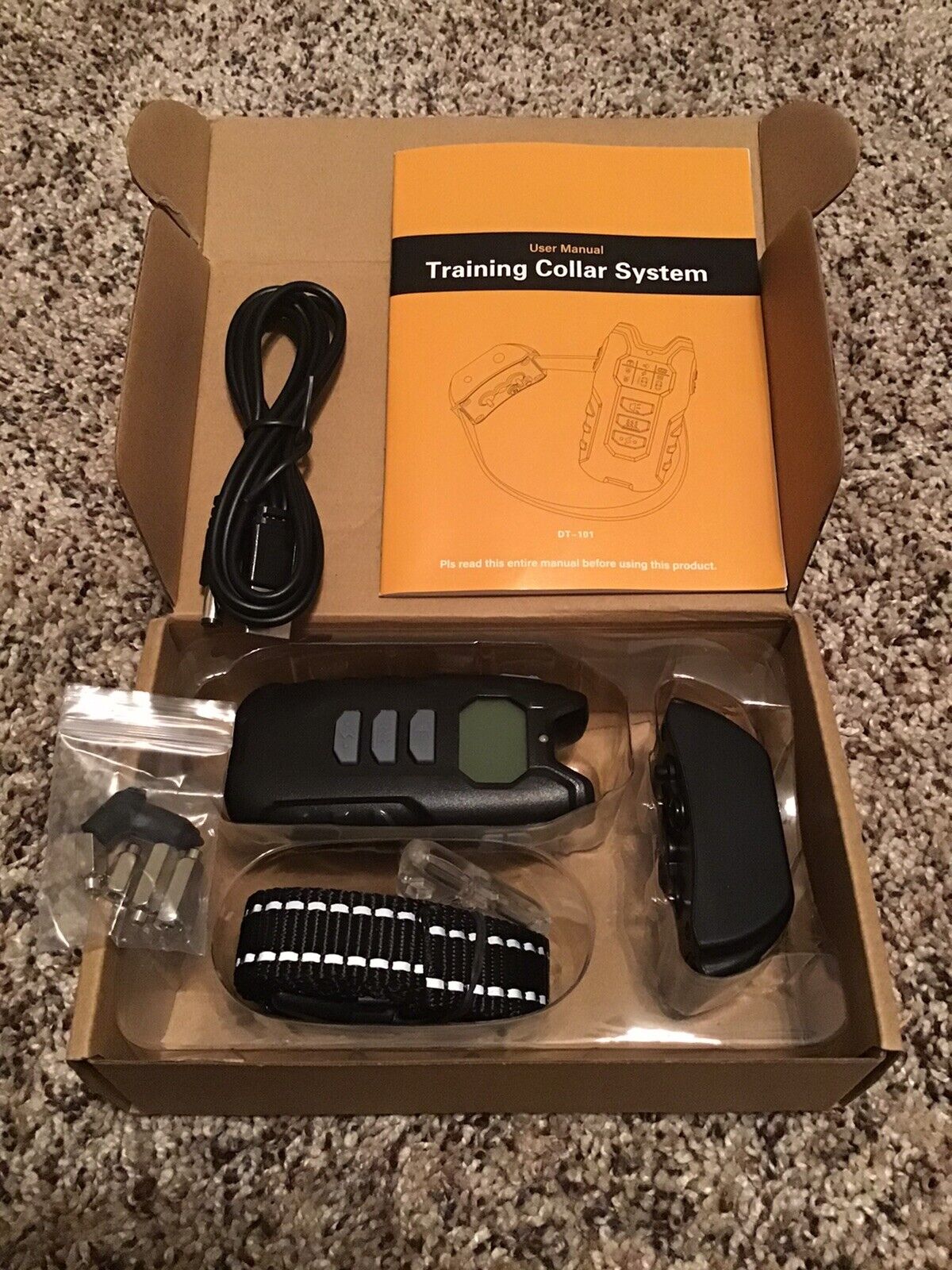 New Flittor Dog Training Collar Rechargeable Waterproof Reflective M-L Dogs