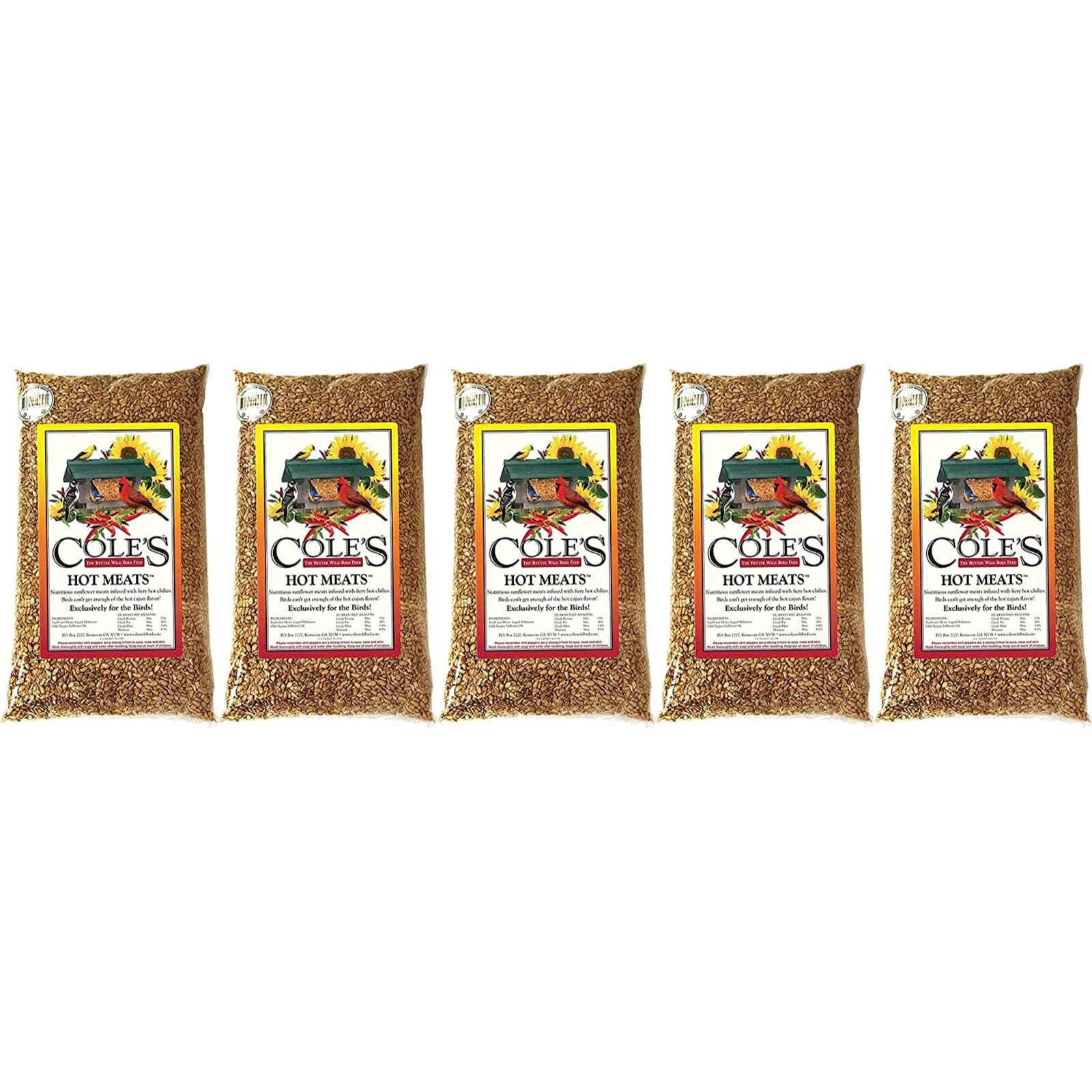 Cole's HM20 Hot Meats Bird Seed, 20-Pound, Pack of 5