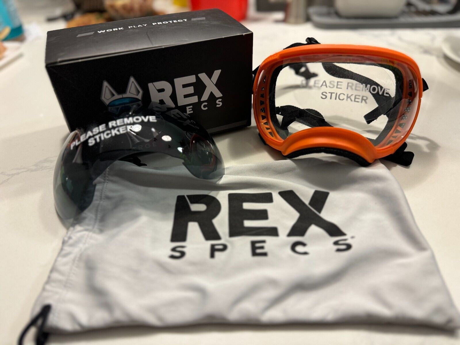 Rex Specs V2 Dog Goggles Orange Large with Two Lenses (LIKE NEW)