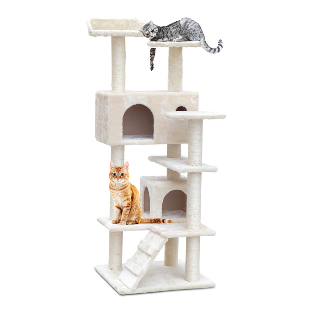 NNEDSZ Cat Tree 134cm Trees Scratching Post Scratcher Tower Condo House Furnitur