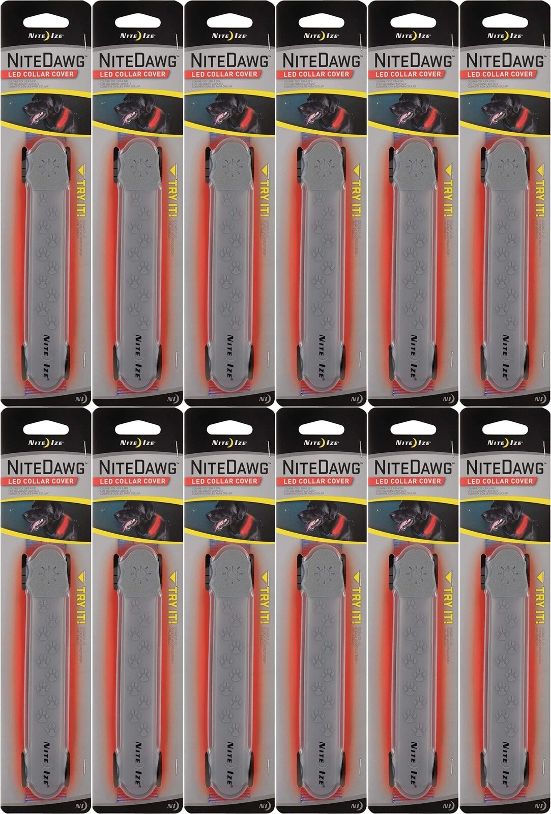 Nite Ize NiteDog LED Collar Cover - Grey (12-Pack)