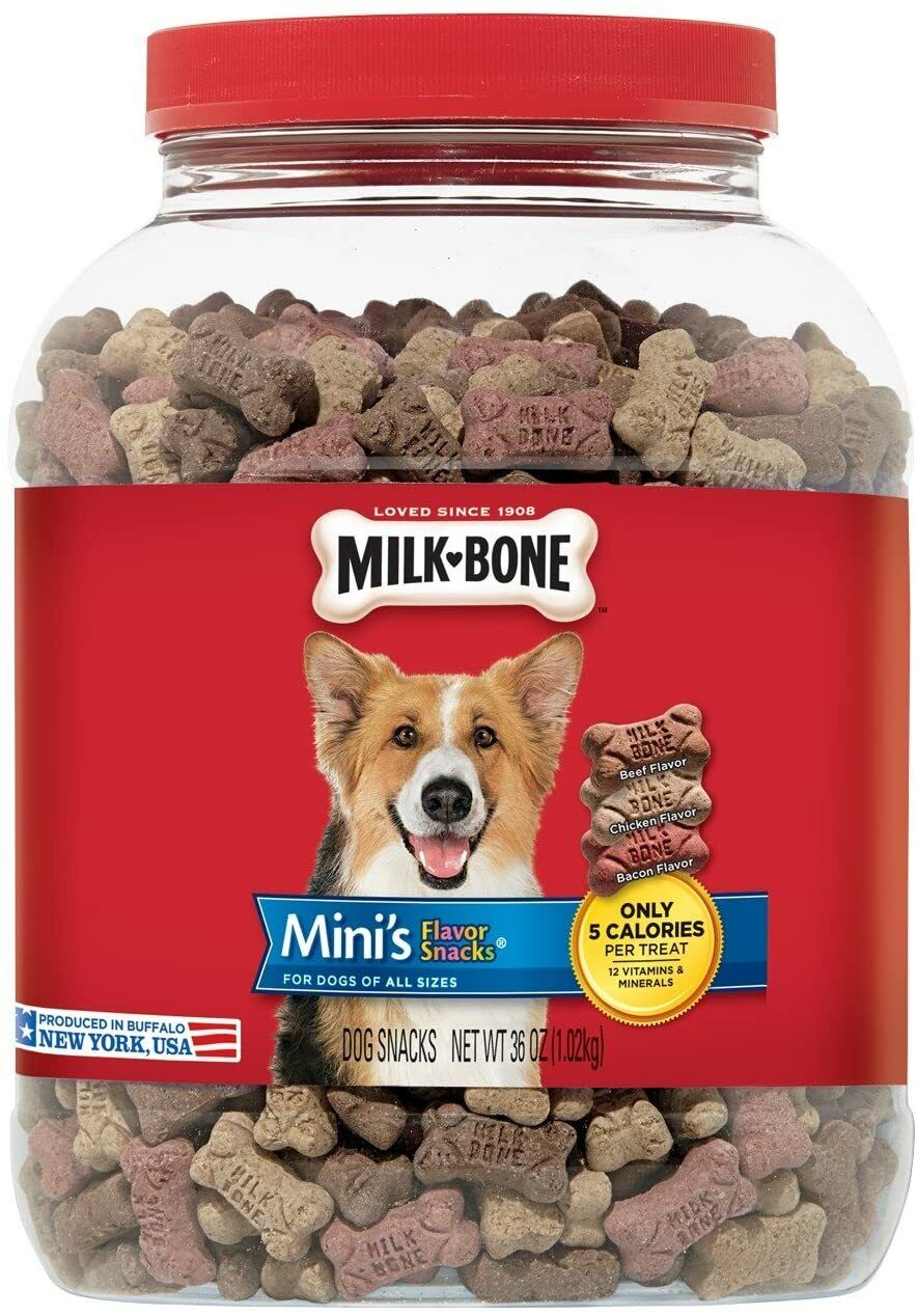 Milk-Bone Flavor Snacks Dog Treat, Mini Biscuits, 36-Ounce