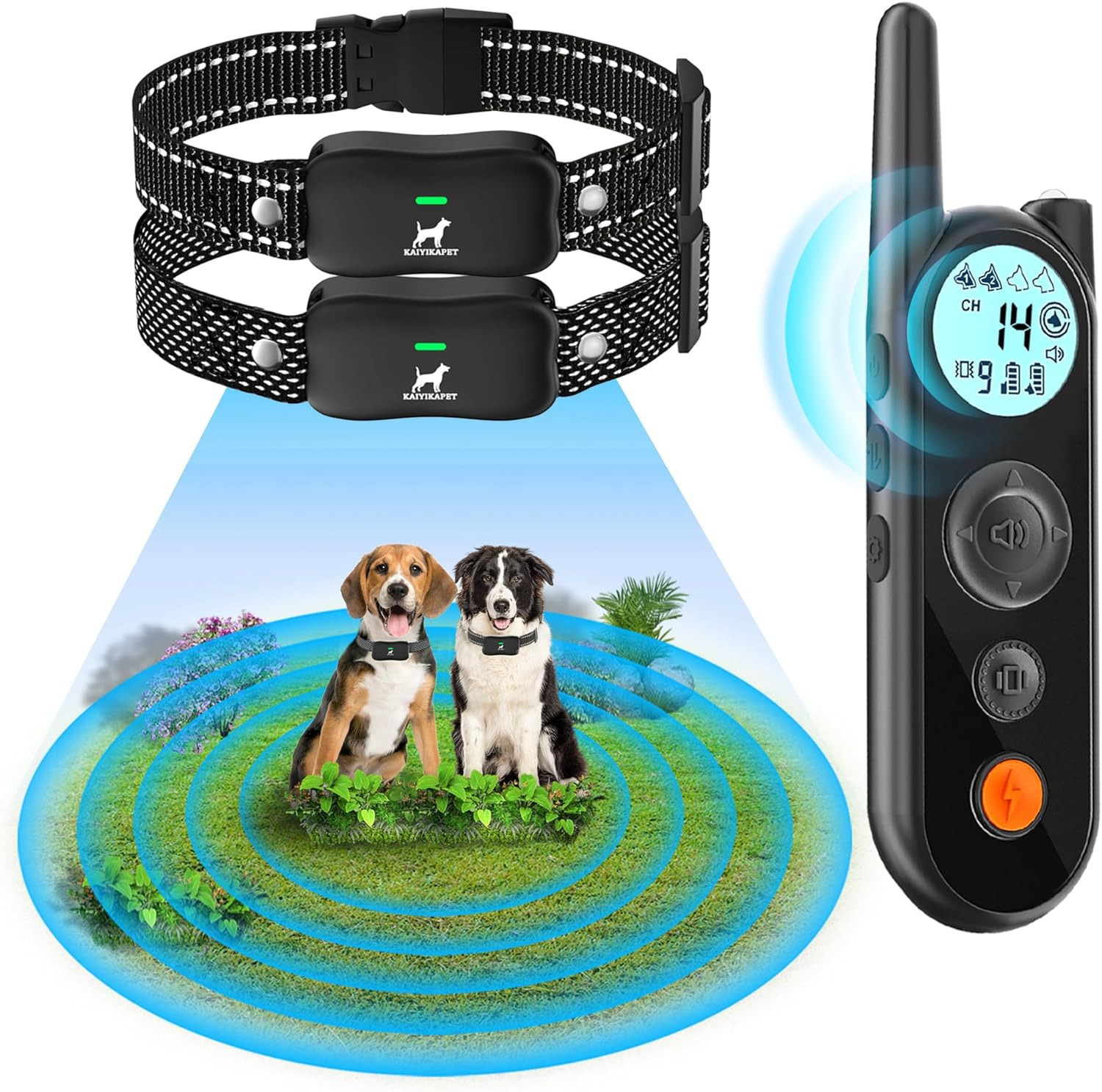 Wireless Dog Fence for 2 Dogs with 14 Levels Distance(25-3500Ft), Dog Training C