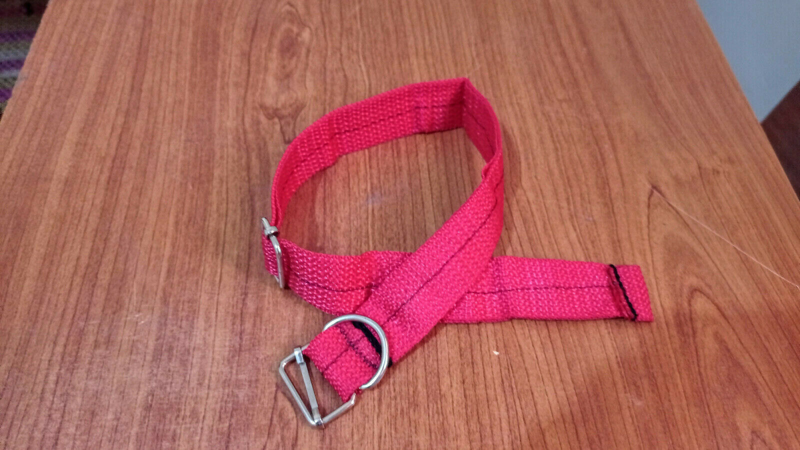 Pet Dog Collar Pup Puppy Necklace Adjustable Size Red Polyester 18in