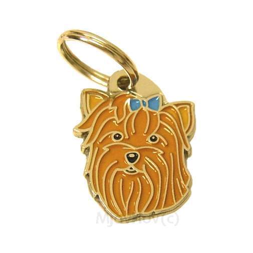 Dog name ID Tag Yorkshire terrier, Personalized, Engraved, Handmade, Charm
