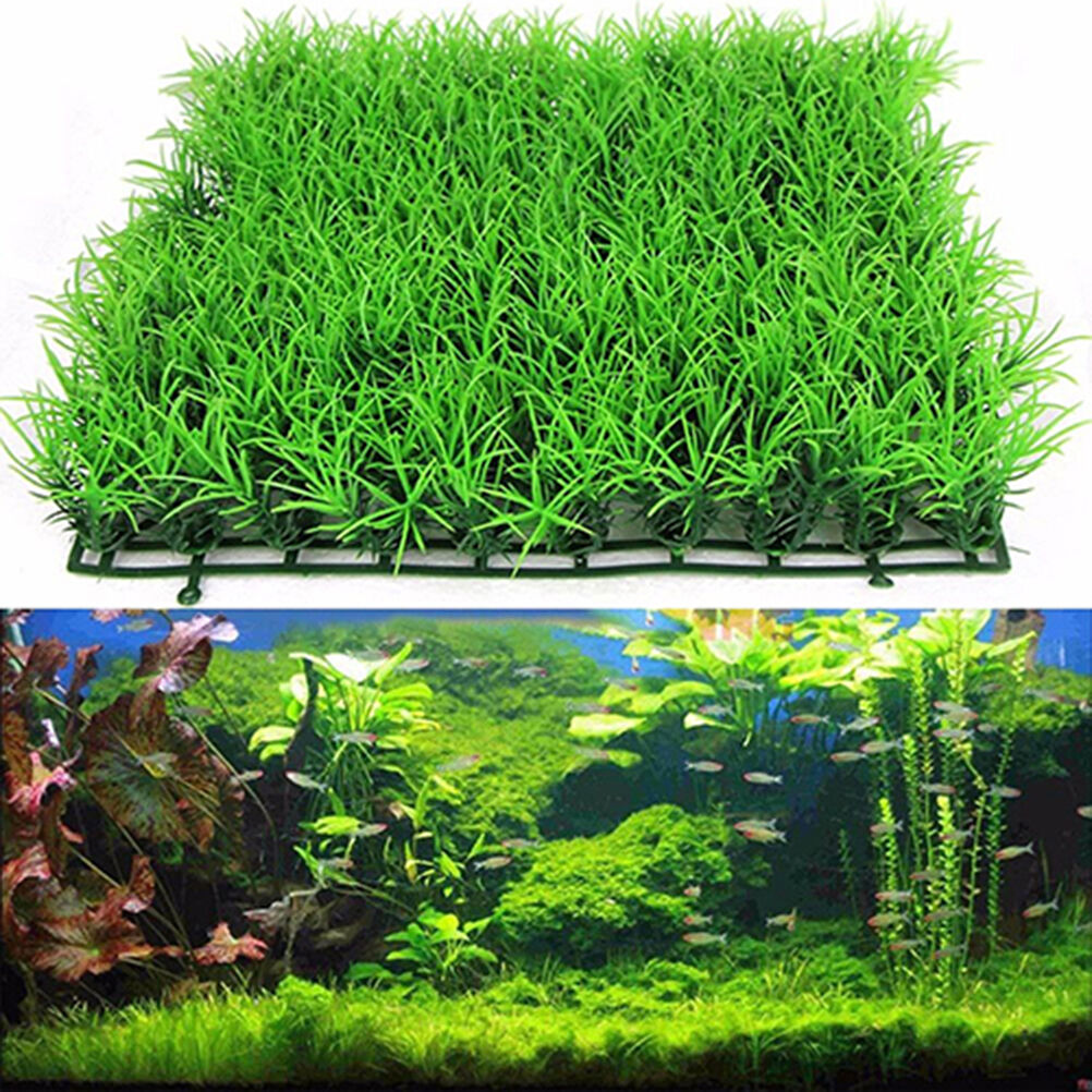 Artificial Water Aquatic Green Grass Plant Lawn Aquarium Fish Tank Landsc kw OQ