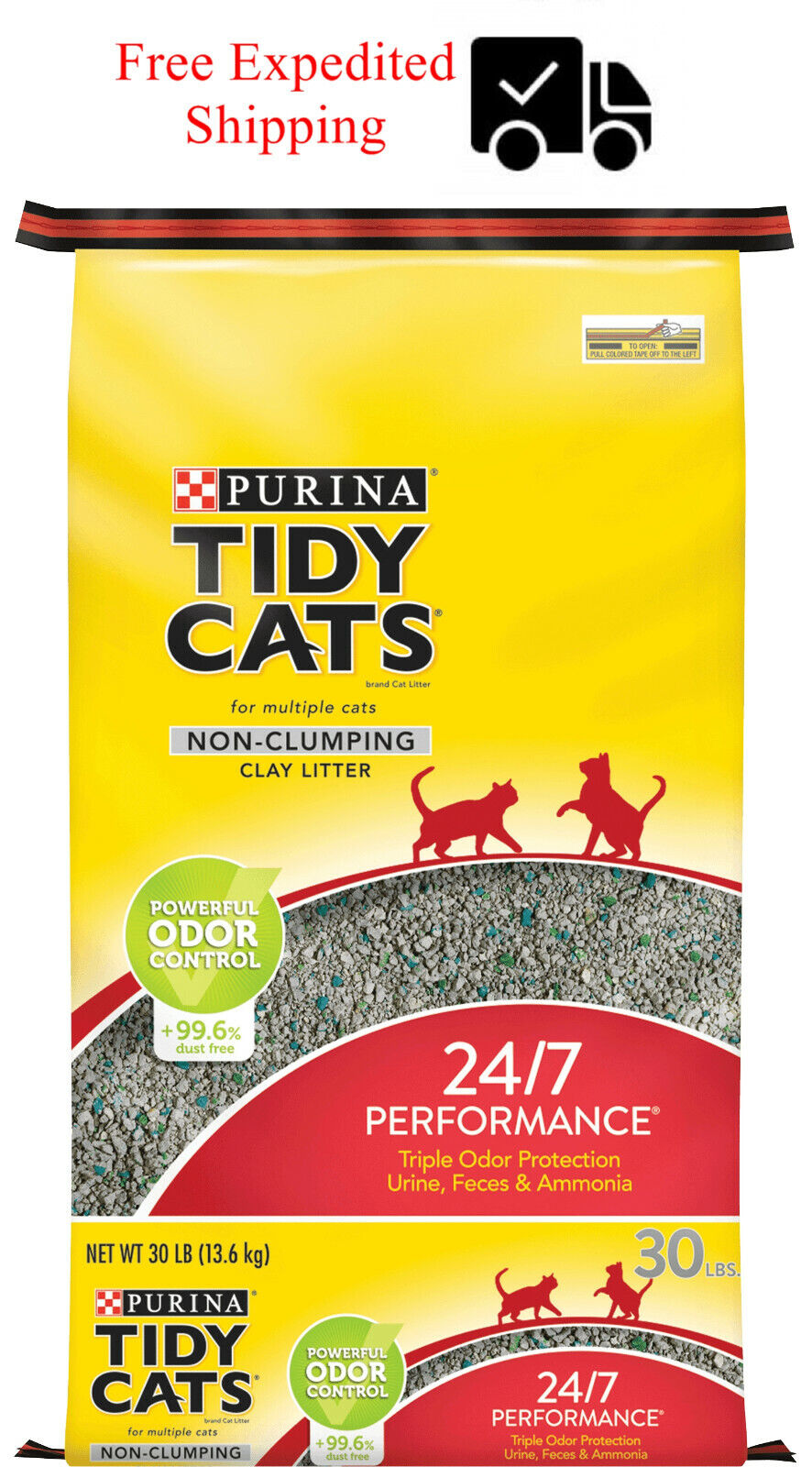 Tidy Cats Non Clumping Cat Litter, 24/7 Performance Multi Cat Litter, 30 lb. Bag