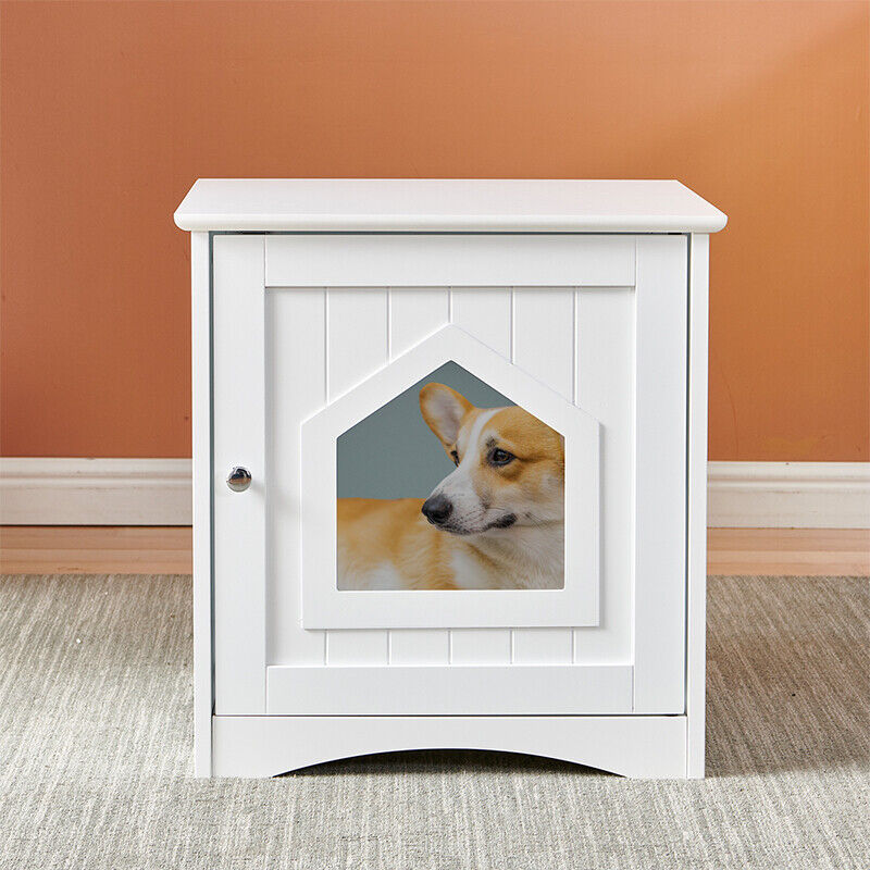 Decorative Cat House Side Table Cat Home Indoor Pet Crate Home Easy Access New