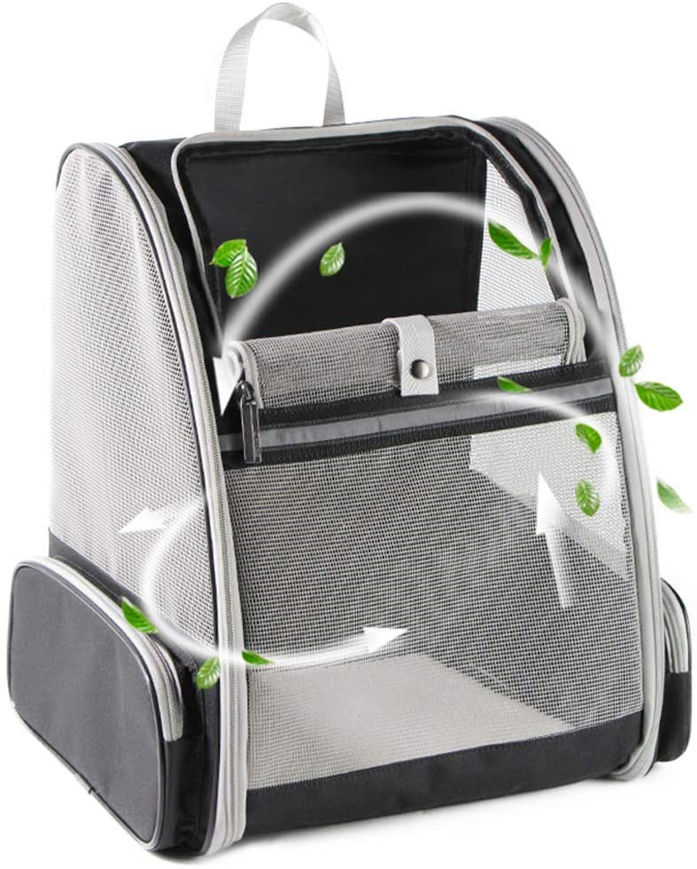 Texsens Innovative Traveler Bubble Backpack Pet Carriers for Cats and Dogs Grey