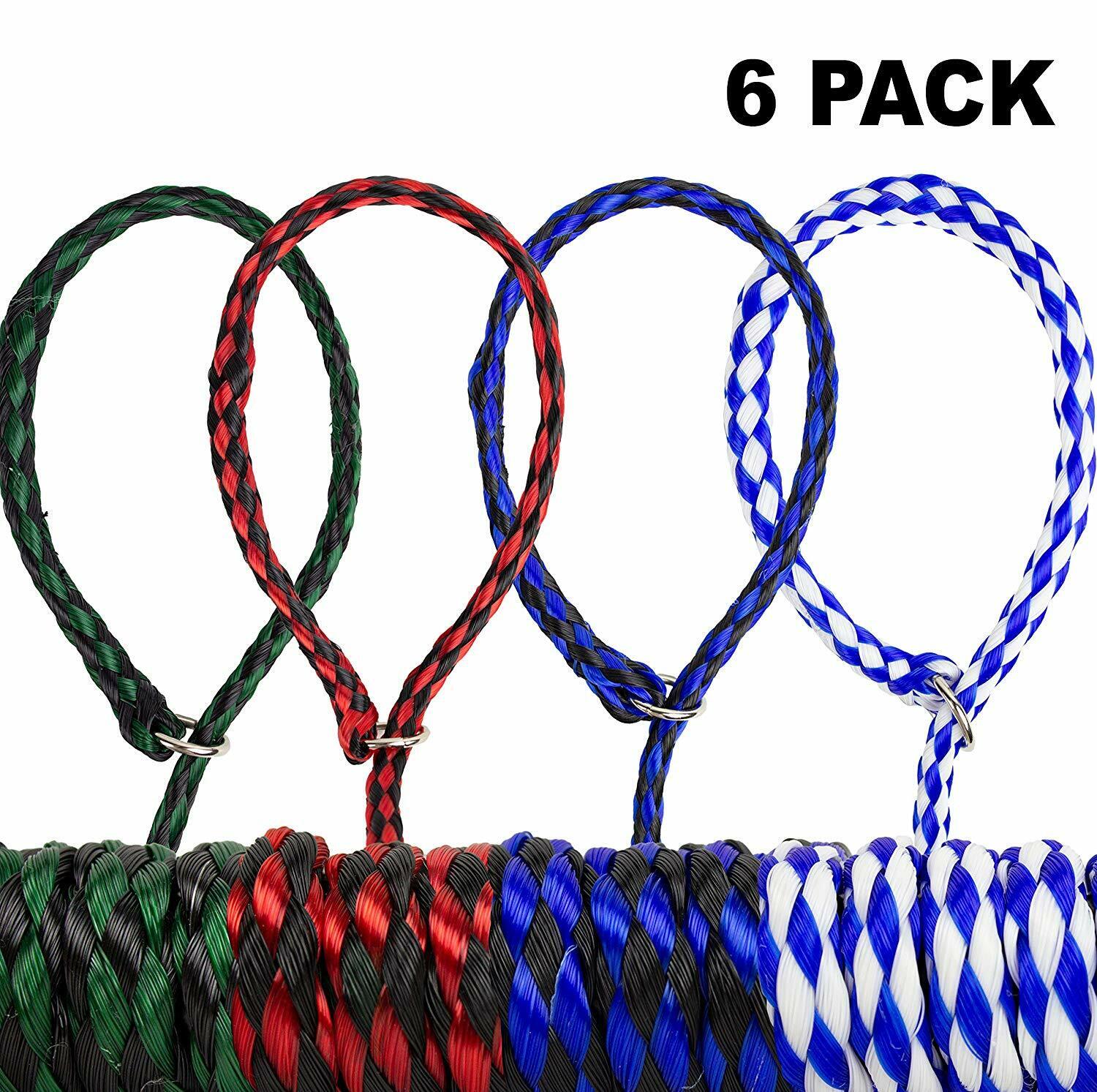 Durable Braided Poly Slip Leads Animal Control Kennel 5 FT Strong 6 Pack 12 24