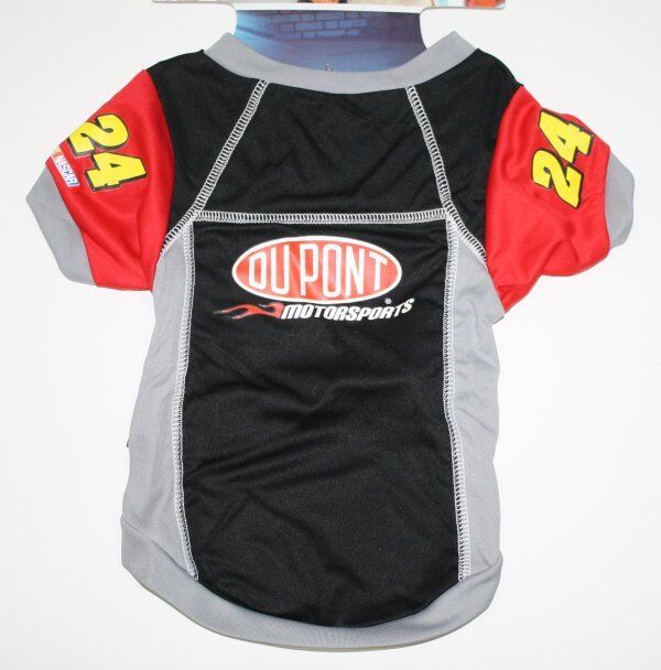 DOG ZONE Jeff Gordon NASCAR Red/Black Dog Sports Jersey #24 DUPONT Pet Shirt 