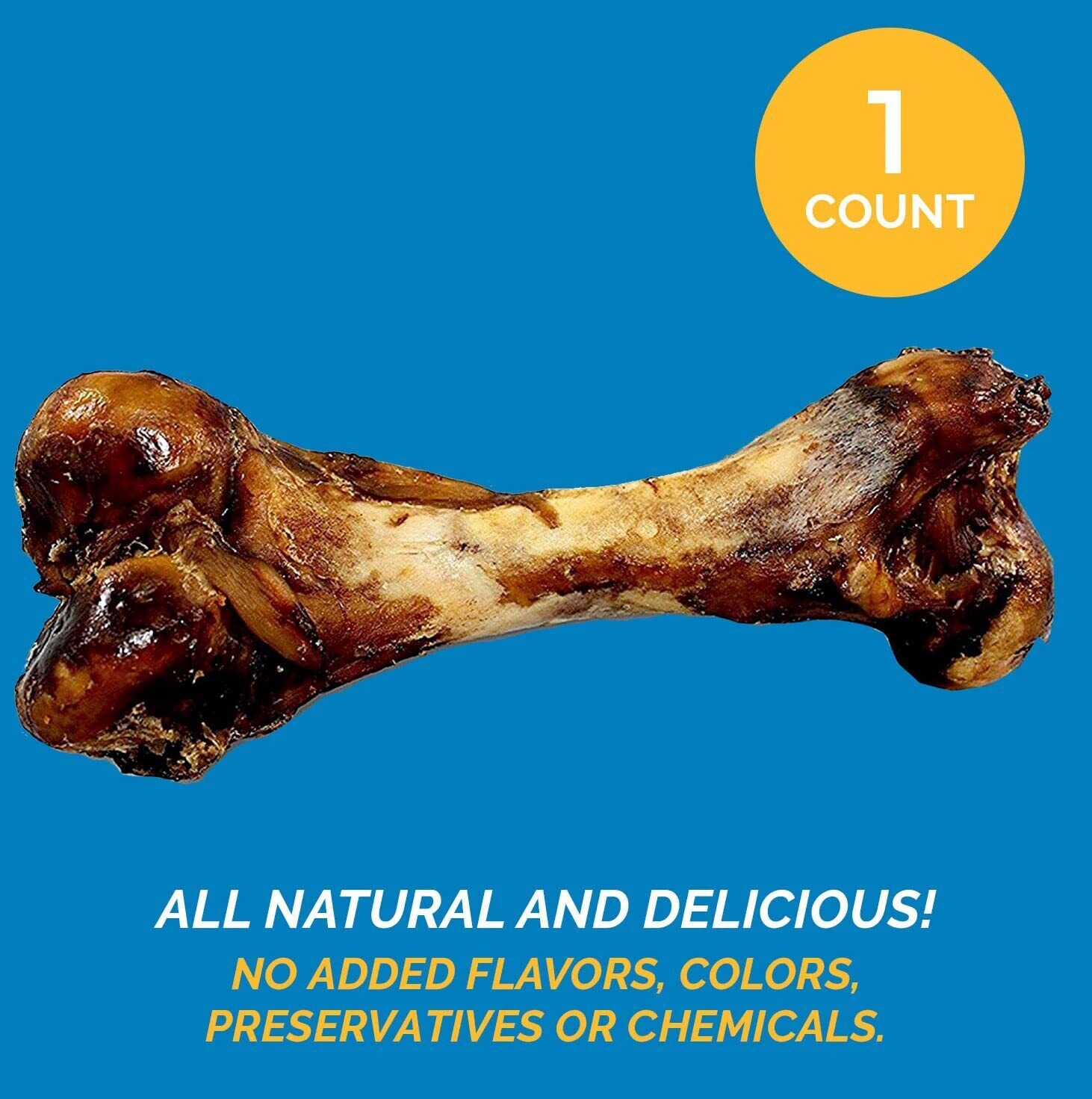 Natural Pork Bones for dogs - Premium Grade Roasted Meaty Dog Bones - 7-8