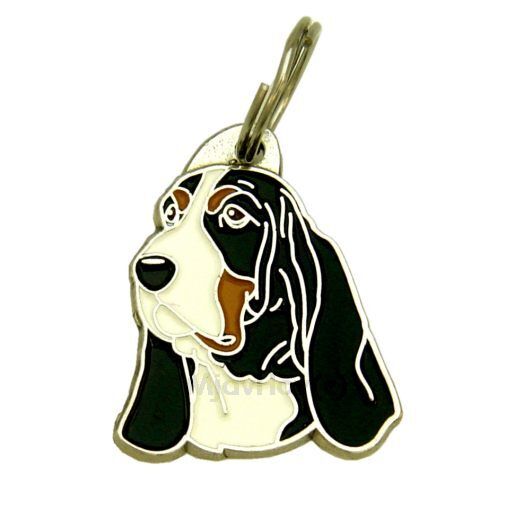 Dog name ID Tag,  Basset hound, Personalized, Engraved, Handmade, Charm