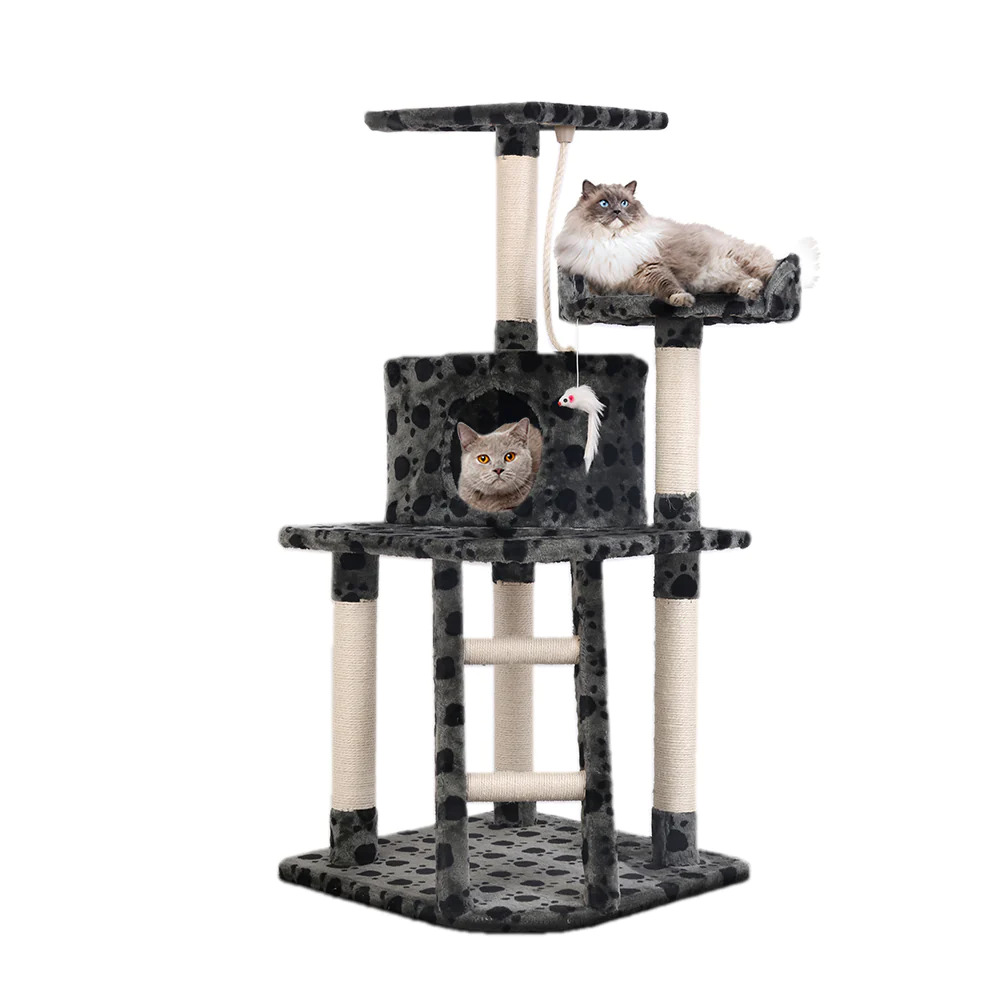 NNEDSZ Cat Tree 120cm Trees Scratching Post Scratcher Tower Condo House Furnitur