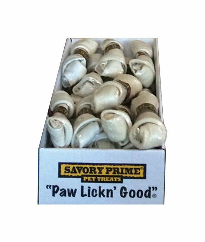 Savory Prime  Small  Adult  Knotted Bone  Natural  6-7 in. L 24 pk