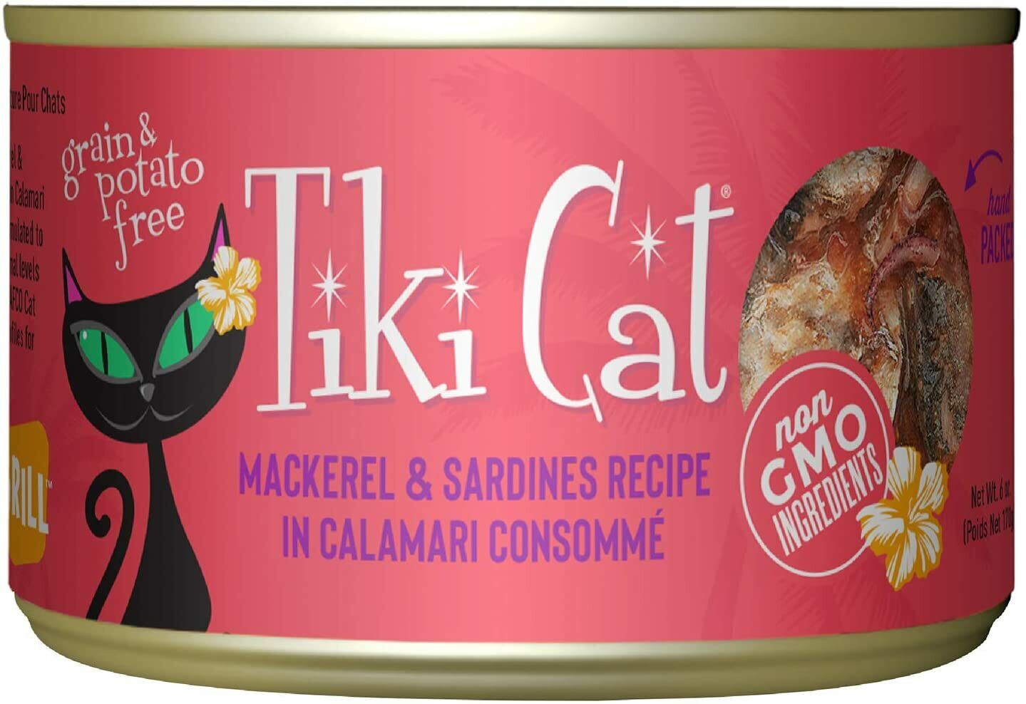 Tiki Cat Grill Grain-Free. Low-Carbohydrate Wet Food with Whole Seafood in Broth