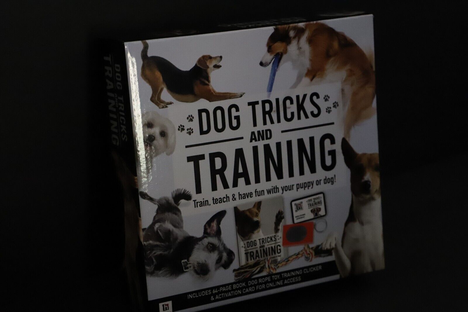 Dog Tricks And Training w/ 64-Page Book, Rope Toy, Clicker & Online Video Access